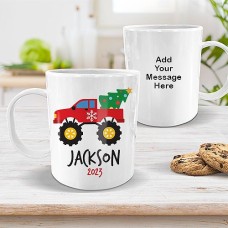 Monster Truck White Plastic Mug