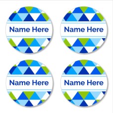 Geometric Round Name Label