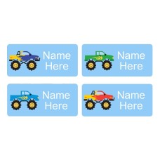 Monster Truck Rectangle Name Labels