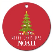 Tree Round Porcelain Ornament
