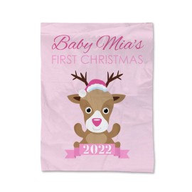 Pink First Christmas Blanket