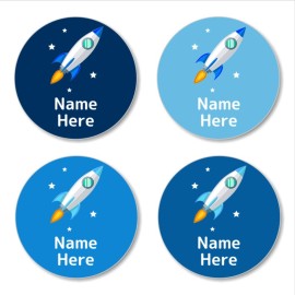 Rocket Round Name Label