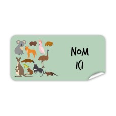Étiquette Nominative Rectangulaire Animaux Australiens