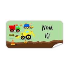 Étiquette Nominative Rectangulaire Engins de Chantier