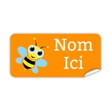 Étiquette Nominative Rectangulaire Abeille