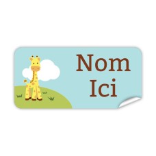 Étiquette Nominative Rectangulaire Girafe Mignonne
