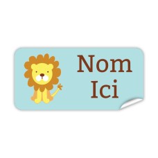Étiquette Nominative Rectangulaire Lion Tout Mignon