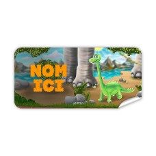 Étiquette Nominative Rectangulaire Dinosaure 