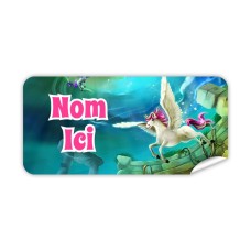Étiquette Nominative Rectangulaire Licorne Magique