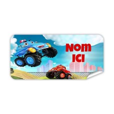 Étiquette Nominative Rectangulaire Monster Truck