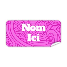 Étiquette Nominative Rectangulaire Aztèque Rose