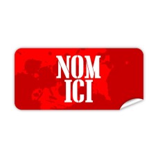 Étiquette Nominative Rectangulaire Rouge