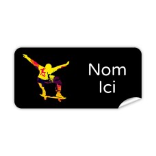 Étiquette Nominative Rectangulaire Skateur