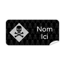 Étiquette Nominative Rectangulaire Crânes