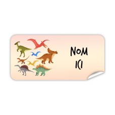 Étiquette Nominative Rectangulaire Dinosaures