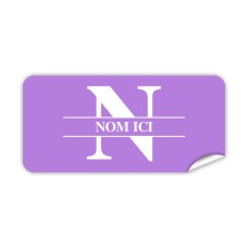 Étiquette Nominative Rectangulaire Monogramme