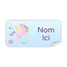 Étiquette Nominative Rectangulaire Licornes