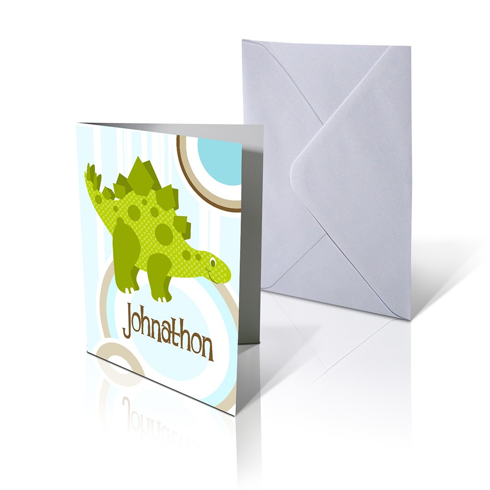 6x4 Portrait Green Dino Card