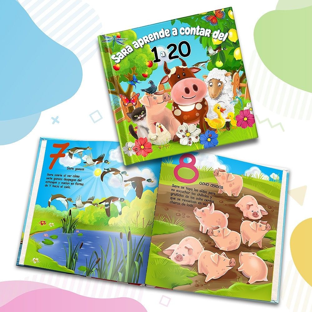 "Aprende a contar" Libro de cuentos personalizado - MX|US-ES|ES