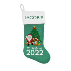 1st Christmas Sequin Santa Stocking