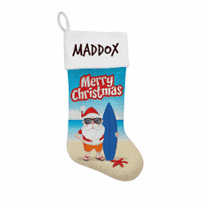 Beach Sequin Santa Stocking