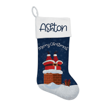 Chimney Sequin Santa Stocking