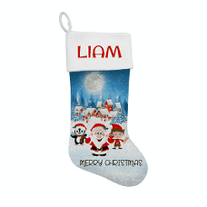 Christmas Sequin Santa Stocking