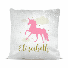Pink Unicorn Magic Sequin Cushion Cover