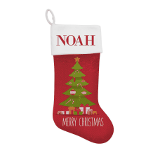 Tree Sequin Santa Stocking