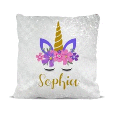 Unicorn Magic Sequin Cushion Cover